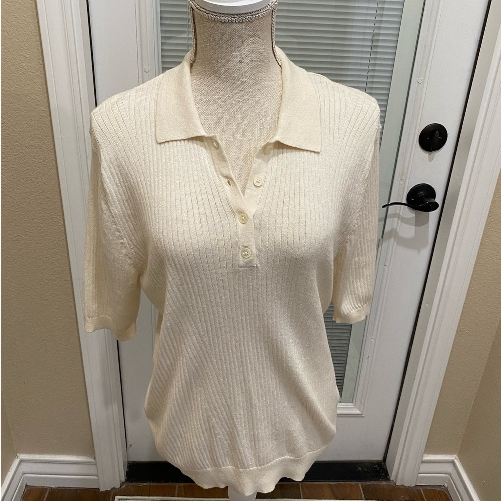 Ralph Lauren Cream Button Down Polo Shirt